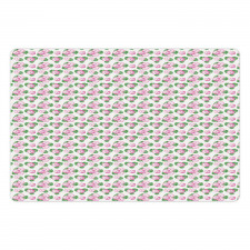 Vintage Repeated Flowers Pet Mat