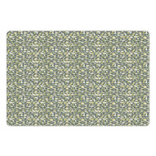 Butterflies Flowers Motif Pet Mat