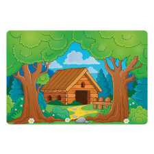 Wooden Shed in Forest Pet Mat