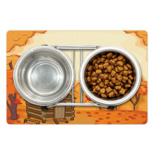 Lodge and Maple Trees Pet Mat