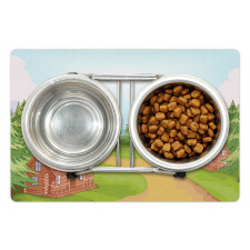 Country Village Cartoon Pet Mat