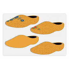 Traditional Wooden Shoes Art Pet Mat