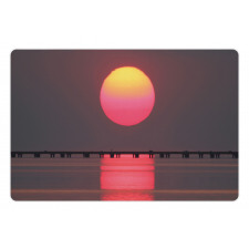 Simple Sunset Scenery Pet Mat