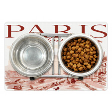 Vintage Watercolor Paris Pet Mat