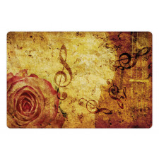 Old Rose Music Note Shabby Pet Mat