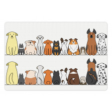 Dog Family in a Row Pet Mat