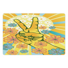 Peace Flowers Pet Mat