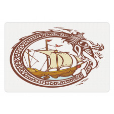 Sailing Boat Waves Dragon Pet Mat