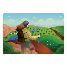 Man with a Backpack Hike Pet Mat