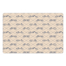 Geometric Motorcycles Pet Mat