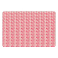 Wavy Lines and Flower Motif Pet Mat