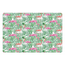 Flamingos on Jungle Leaves Pet Mat