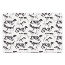 Monochrome Dog Breeds Pet Mat