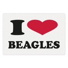 I Love Beagles Lettering Pet Mat