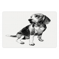 Monochrome Sketch Dog Friend Pet Mat