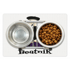 Beatnik Wording Cool Drummer Pet Mat