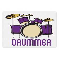 Drummer Wording Graphic Image Pet Mat