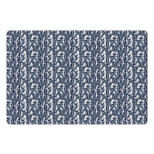 Slate Blue Stripes on Leaves Pet Mat