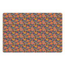 Colorful Flowers Pineapples Pet Mat