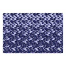 Monotone Fish Pattern Pet Mat