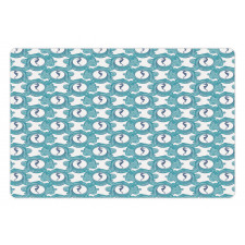 Seahorses on Rounds Pet Mat