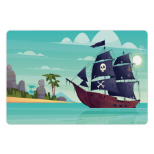 Pirate Ship on Water Pet Mat