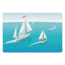 Sailing Boats and Sun Pet Mat