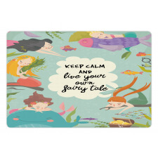 Calligraphy Mermaids Pet Mat