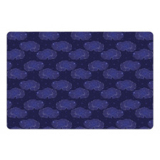 Zentangle Clouds Stars Graphic Pet Mat