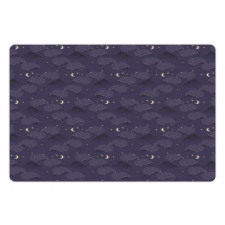 Crescent Moon Stars Clouds Pet Mat