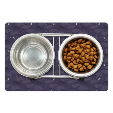 Crescent Moon Stars Clouds Pet Mat