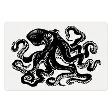 Monochrome Animal Sketch Pet Mat