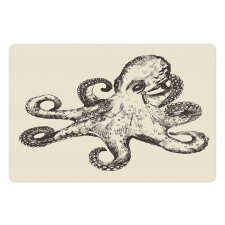 Retro Sea Animal Sketch Pet Mat