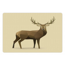 Geometric Deer Elk Graphic Pet Mat