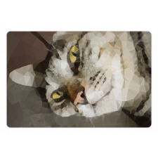 Low Poly Art Cat Portrait Pet Mat