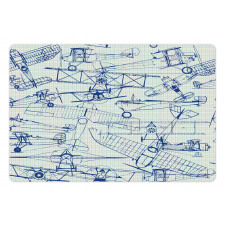 Old Airplane Drawing Pet Mat