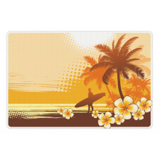 Surfer Tropical Landscape Pet Mat