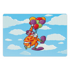 Clown Taken by His Balloons Pet Mat