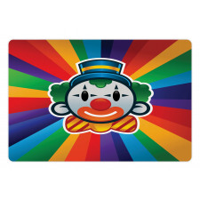 Clown Face Colorful Stripes Pet Mat