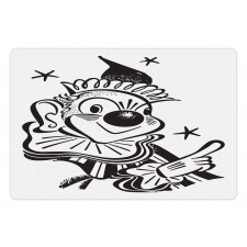 Whimsical Clown Portrait Pet Mat