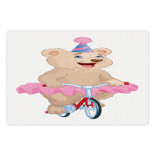 Bear in a Tutu on a Bike Pet Mat