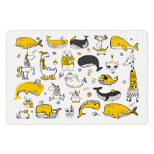 Hipster Style Animal Motifs Pet Mat