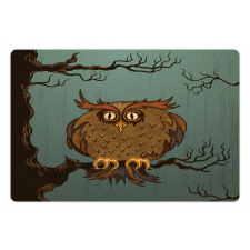 Tired Owl on Oak Tree Pet Mat