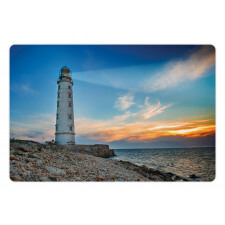 Lighthouse at Sunset Sea Pet Mat