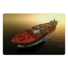 Container Ship at Sunrise Pet Mat