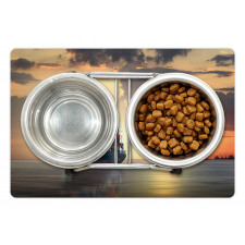 Cargo Ship at Sunset Photo Pet Mat