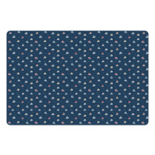 Minimal Colorful Sailboats Pet Mat