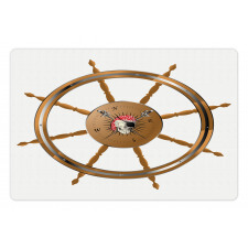 Pirate Sea Ship Wheel Pet Mat