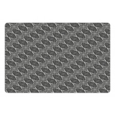 Round Geometric Streaks Pet Mat