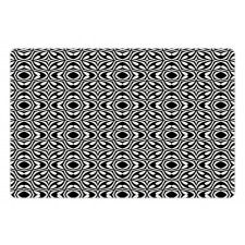 Retro Monotone Drop Rounds Pet Mat